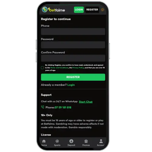 Betfalme Casino login
